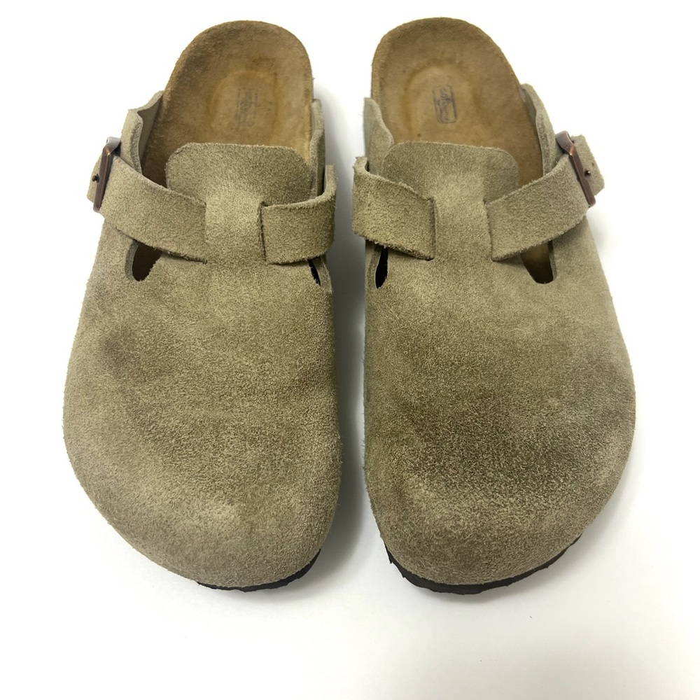 Women's Suede Slip-On Clog in Taupe - Picture 11 of 11